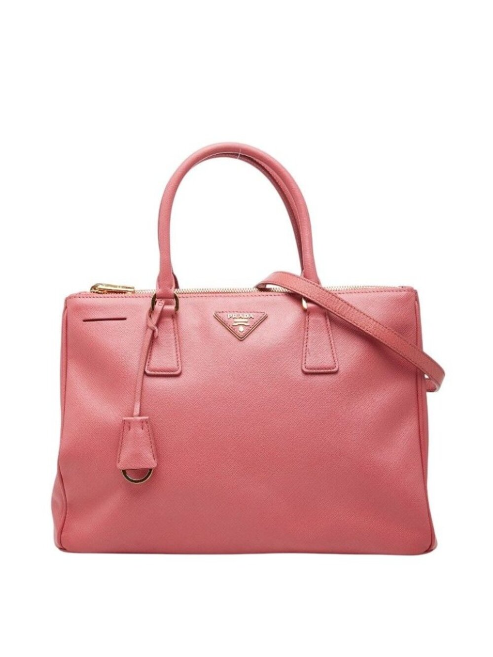 Prada Galleria 2-Way Shoulder Bag Pink Saffiano Leather